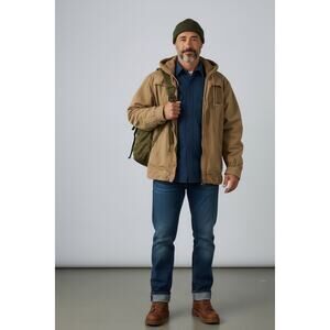 Columbia Hooded Utility Field Jacket Men's Outdoor Streetwear Gorpcore Tan 2XL